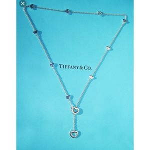 Tiffany & Co. Silver Heart Link Lariat Necklace